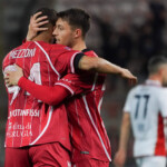 emanuele torrasi (n. 24 perugia calcio) rejoices 1-0 during Perugia vs Torres, Italian football Serie C match in Perugia, Italy, March 11 2025 perugia torres torras gol