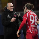 vincenzo cangelosi (coach perugia calcio) winner of the match during Perugia vs Torres, Italian football Serie C match in Perugia, Italy, March 11 2025